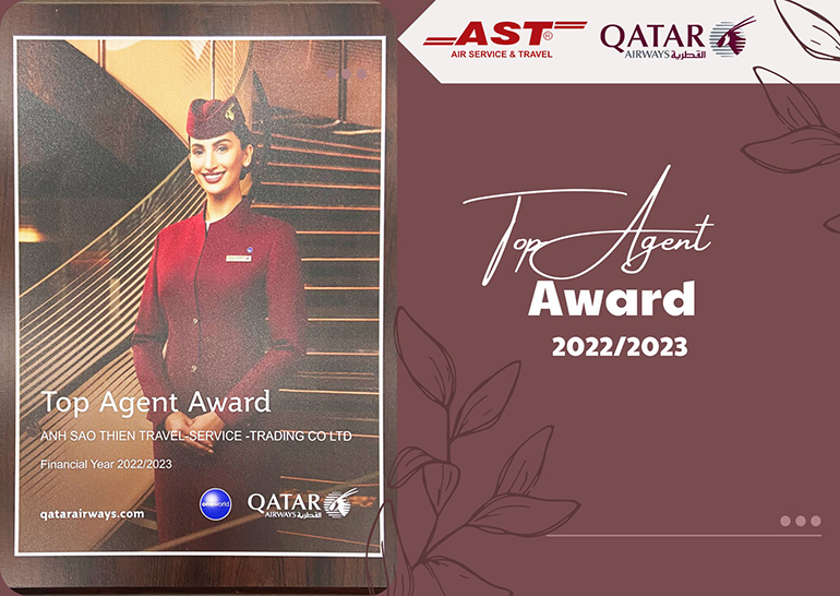 Top Agent Award 2022 -2023 do HHK Qatar Airways trao tặng