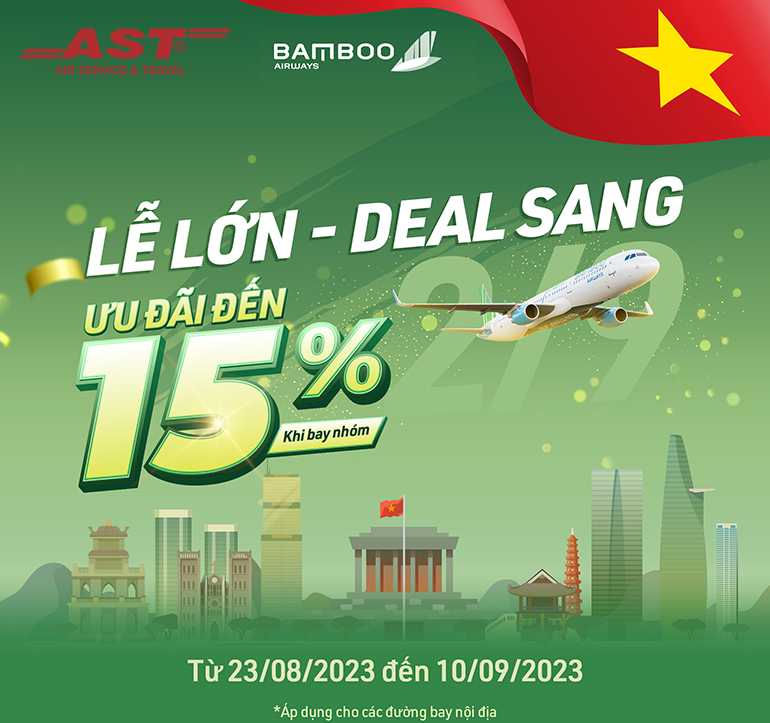 Mừng lễ lớn – Deal sang cùng Bamboo Airways ưu đãi giảm tới 15%
