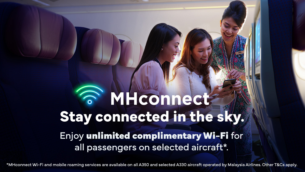 Sử dụng Wifi miễn phí trên các chuyến bay của Malaysia Airlines