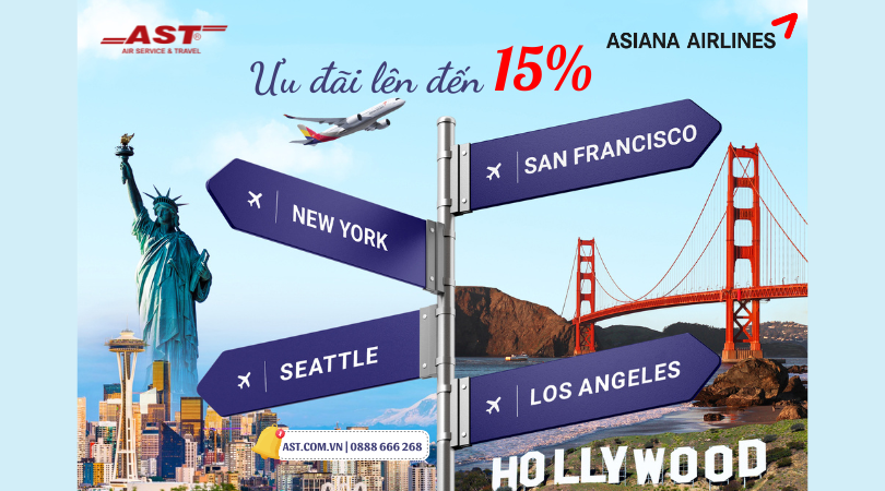 Mùa đông đến Mỹ với Asiana Airlines: Tiết kiệm lên đến 15%