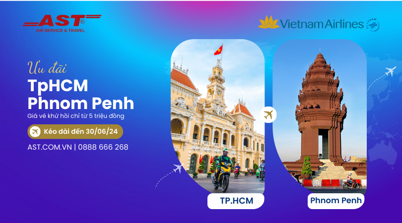 Vietnam Airlines tung ưu đãi cho hành trình từ TPHCM đến Phnom Penh