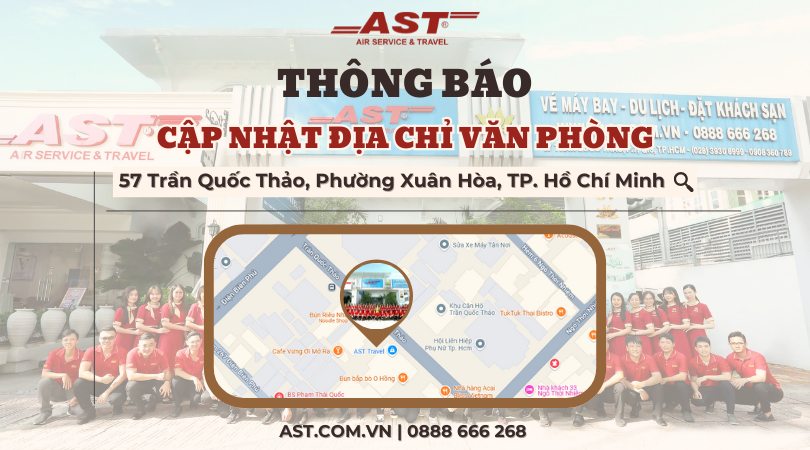 AST Travel cập nhật địa chỉ văn phòng từ ngày 01/07/2025