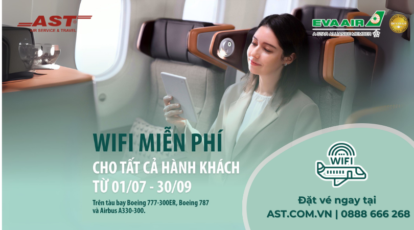 EVA Air Ra Mắt Nâng Cấp Dịch Vụ Wi-Fi Miễn Phi Trên Không Đầy Hấp Dẫn