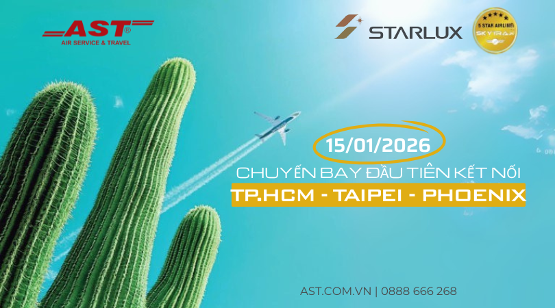 STARLUX mở đường bay mới từ Đài Bắc đến Phoenix
