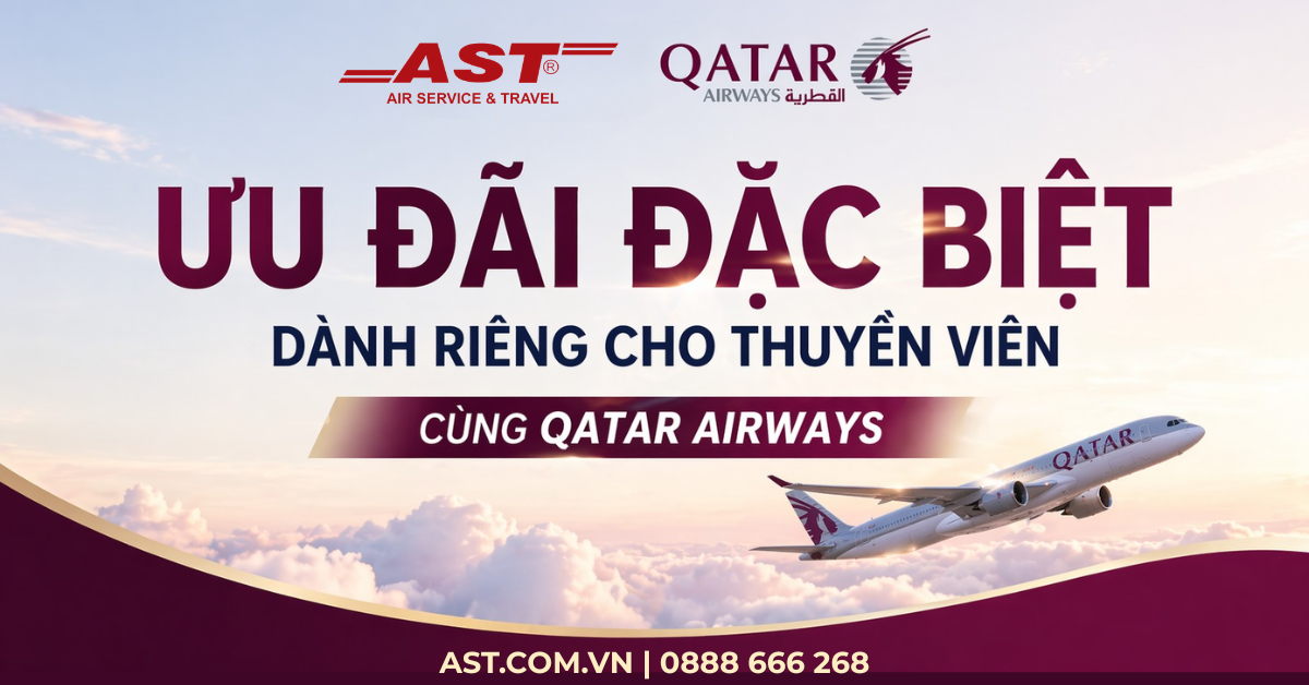 Ưu đãi lớn cho thuyền viên cùng Qatar Airways Giảm Đến 45%