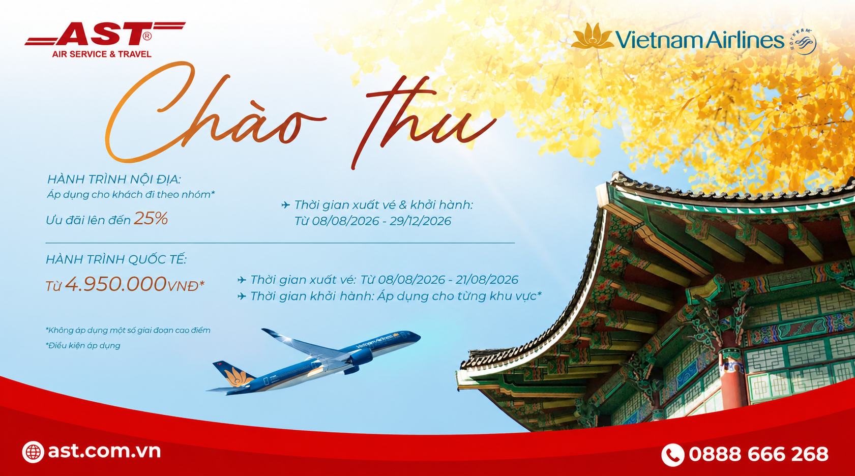 Chào Thu - Vi vu ngàn ưu đãi cùng Vietnam Airlines