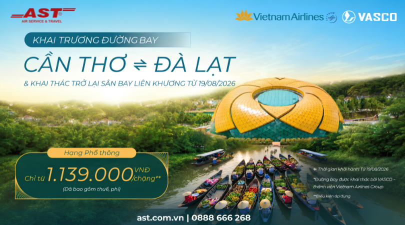 Vietnam Airlines nối Lại Đường Bay Cần Thơ - Đà Lạt Sau Gần 6 Năm