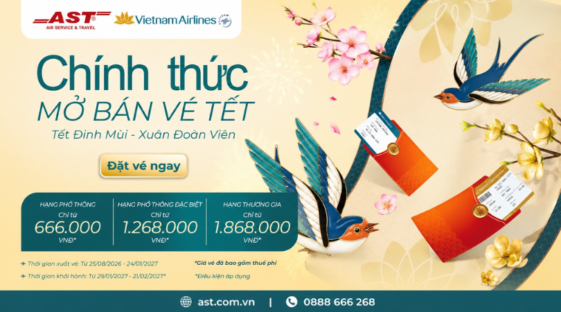 Vietnam Airlines mở bán vé Tết 2027 chỉ từ 666.000 đồng
