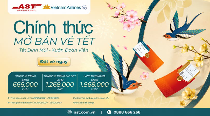 Vietnam Airlines mở bán vé Tết 2027 chỉ từ 666.000 đồng