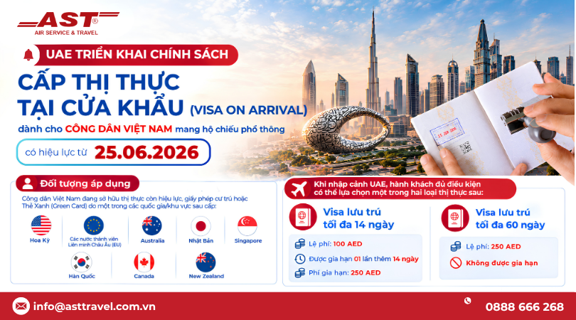 UAE Áp Dụng Chính Sách Cấp Visa Tại Cửa Khẩu (Visa On Arrival) Cho Công Dân Việt Nam
