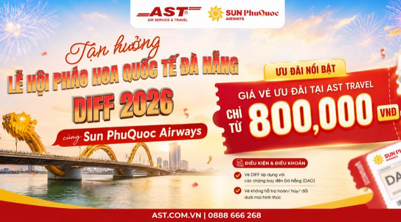 Tận hưởng ưu đãi giá vé DIFF cùng Sun PhuQuoc Airways tại AST Travel