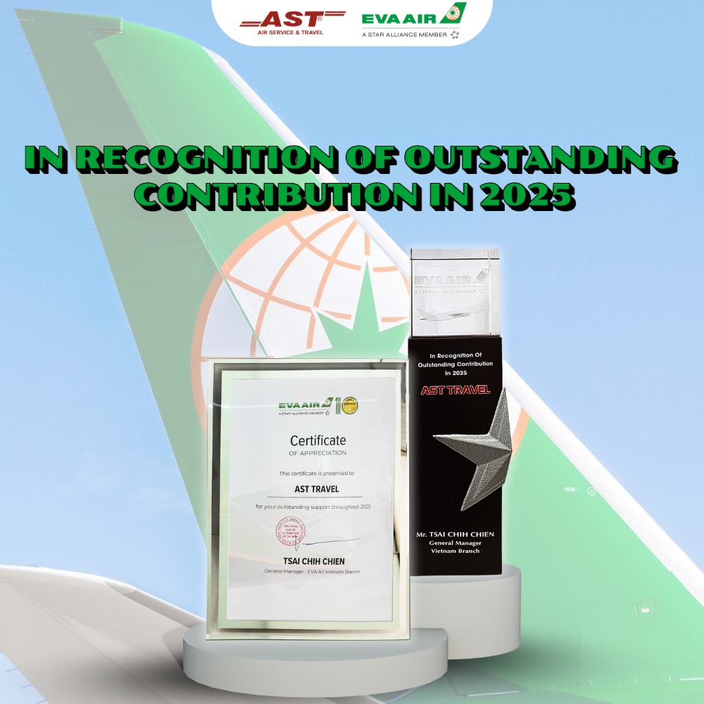 AST TRAVEL VINH DỰ NHẬN GIẢI THƯỞNG “OUTSTANDING CONTRIBUTION 2025” TỪ EVA AIR