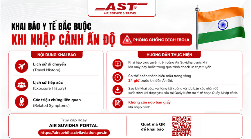HƯỚNG DẪN KHAI BÁO Y TẾ BẮT BUỘC KHI NHẬP CẢNH ẤN ĐỘ QUA CỔNG AIR SUVIDHA