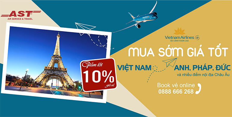 Mơ ước khám phá Châu Âu cùng ưu đãi 10% khi mua sớm giá tốt từ VietnamAirlines