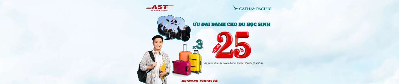 Cathay Pacific uu dai du hoc sinh